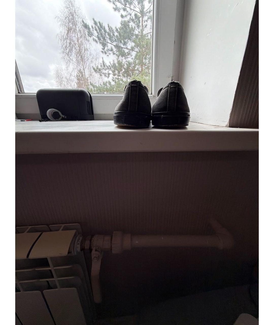 MAISON MARGIELA Черные текстильные низкие кроссовки / кеды, фото 4