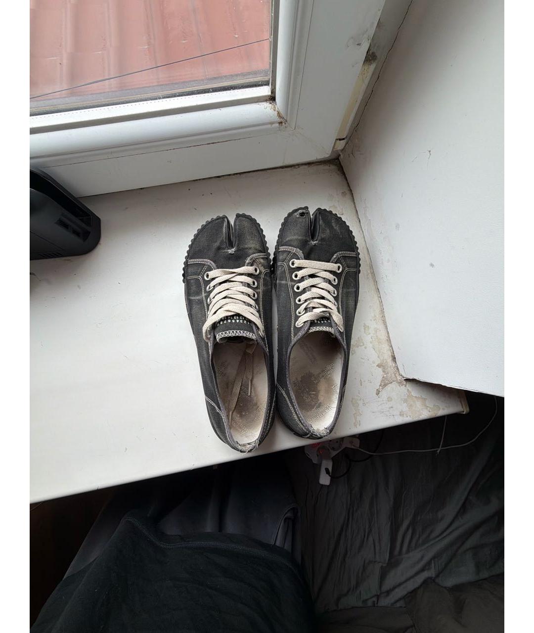 MAISON MARGIELA Черные текстильные низкие кроссовки / кеды, фото 3