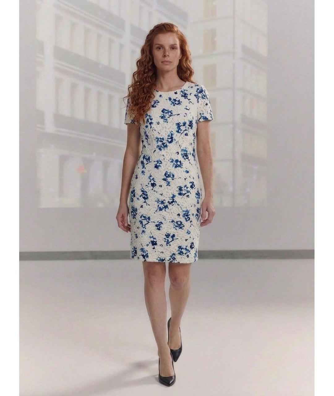 RALPH LAUREN Белое кружевное коктейльное платье, фото 8