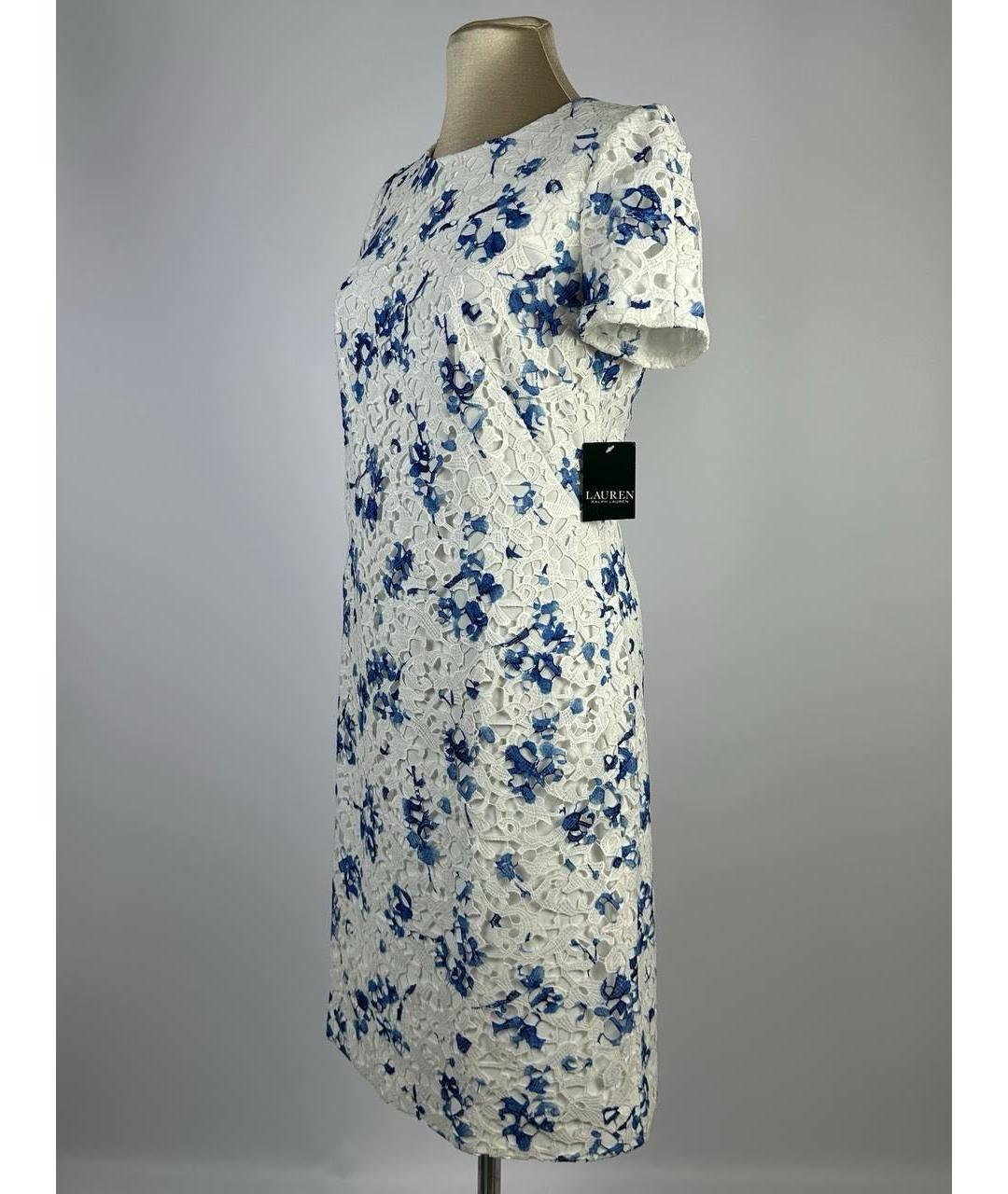 RALPH LAUREN Белое кружевное коктейльное платье, фото 3