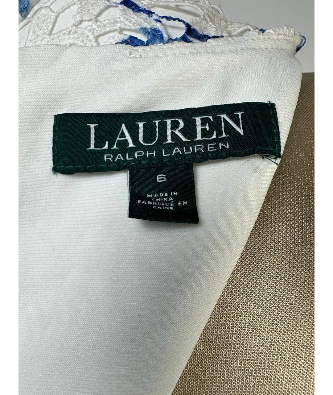 RALPH LAUREN Белое кружевное коктейльное платье, фото 6