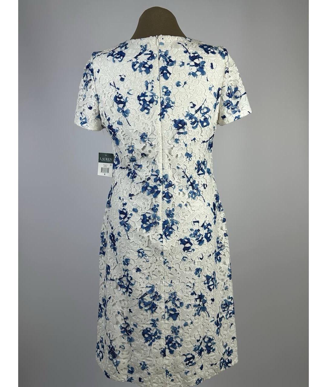 RALPH LAUREN Белое кружевное коктейльное платье, фото 4