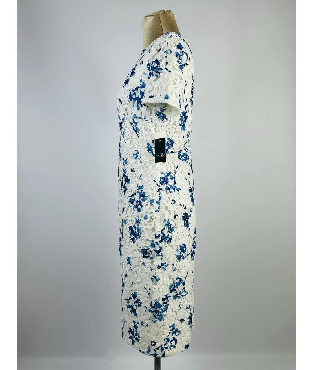 RALPH LAUREN Белое кружевное коктейльное платье, фото 2