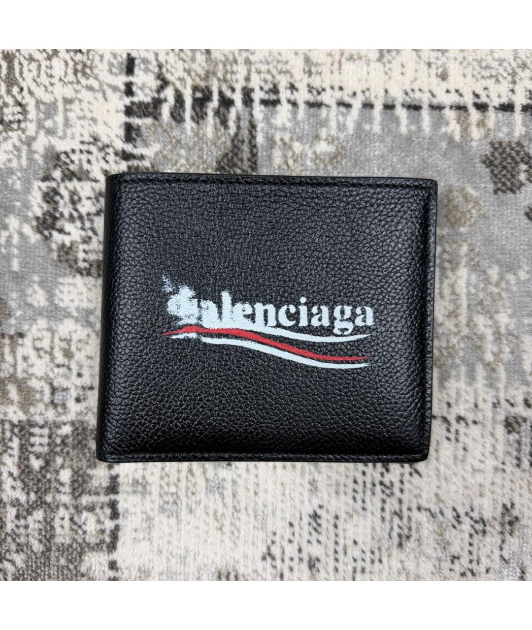 BALENCIAGA Черный кожаный кошелек, фото 8