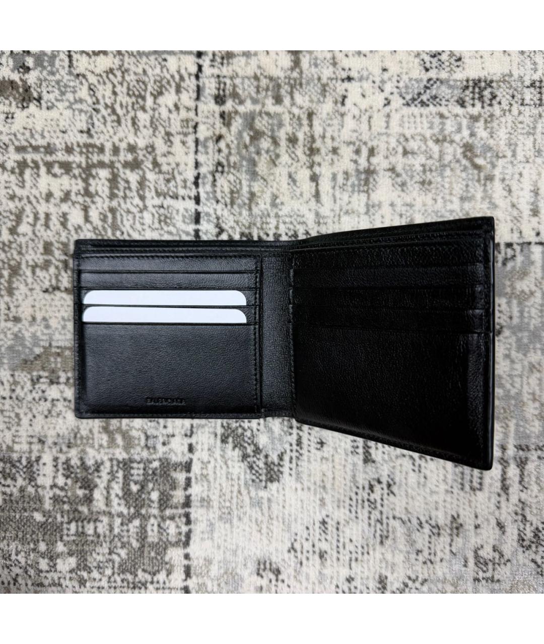 BALENCIAGA Черный кожаный кошелек, фото 2