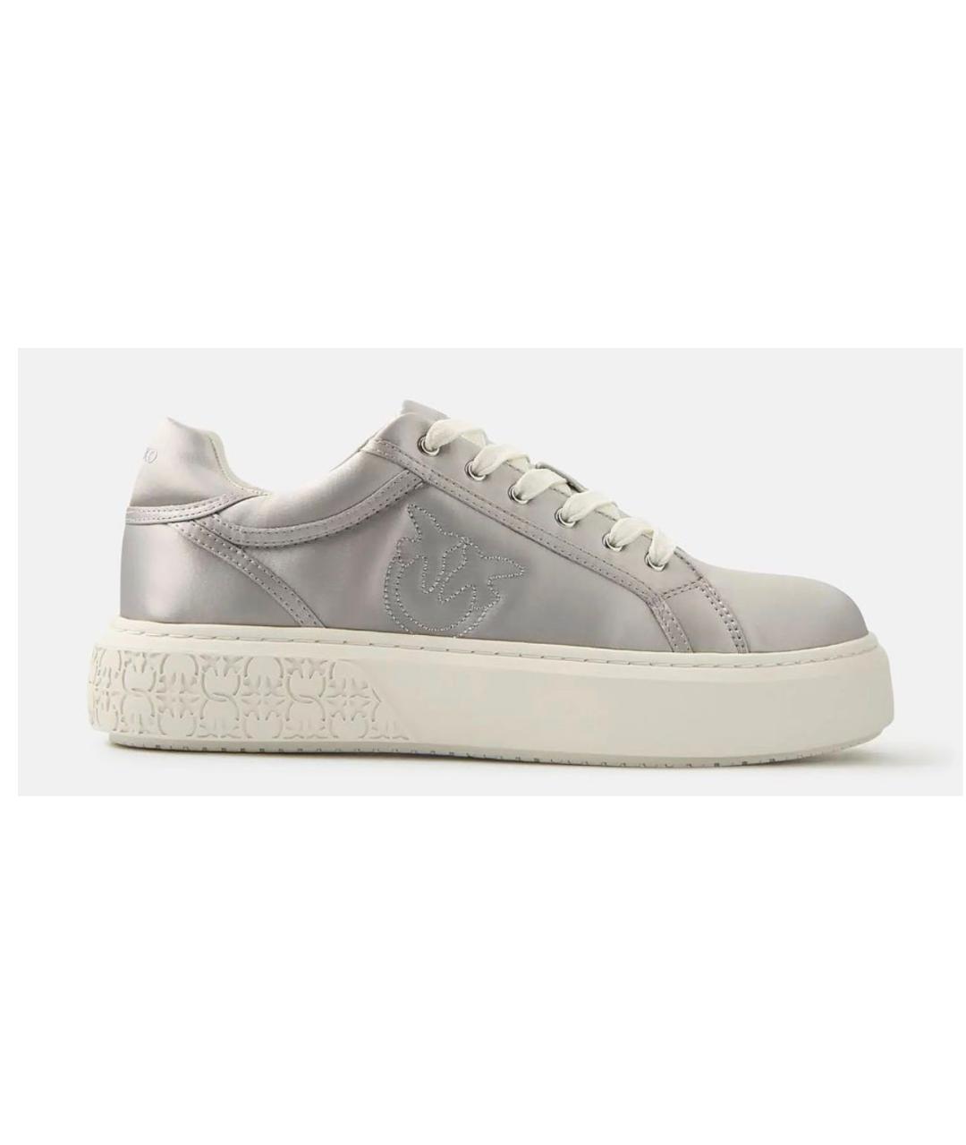 PINKO Серебряные текстильные кроссовки, фото 9