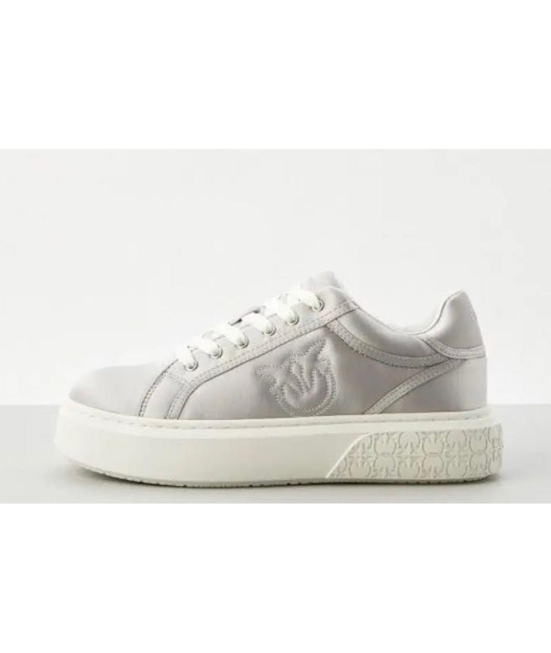 PINKO Серебряные текстильные кроссовки, фото 3