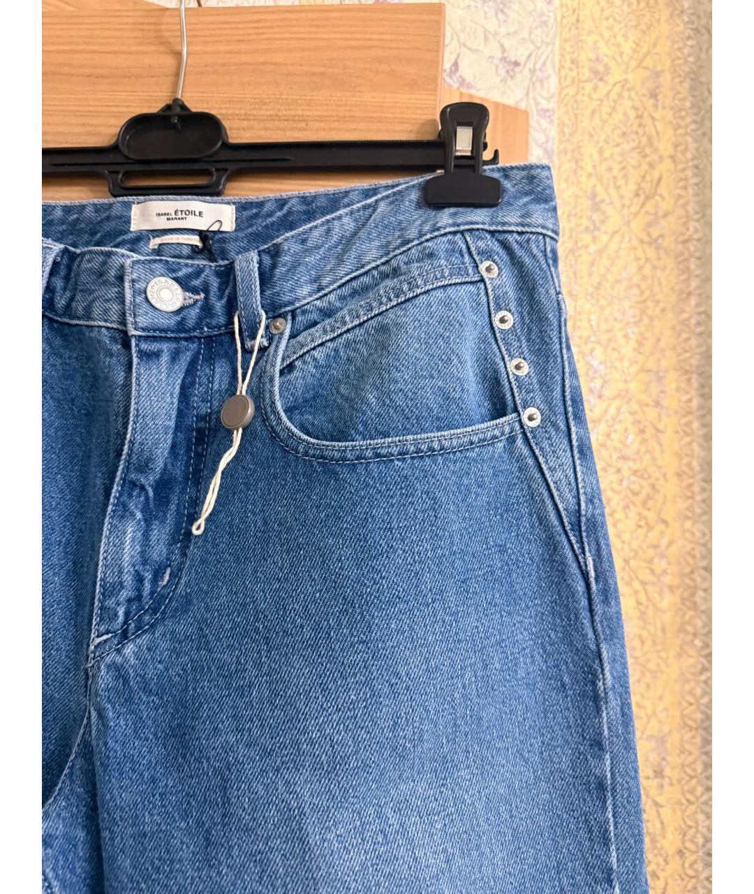 ISABEL MARANT ETOILE Голубые хлопковые прямые джинсы, фото 5