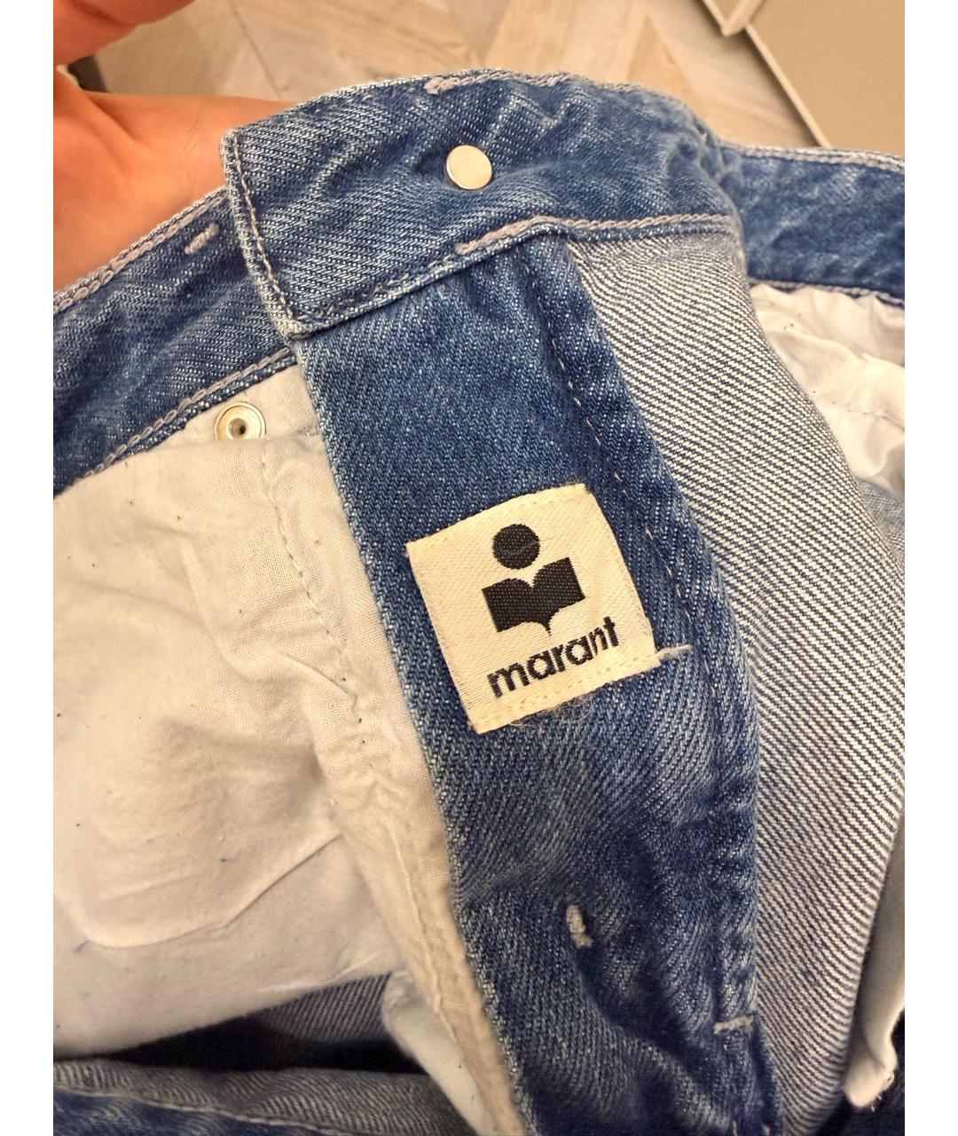 ISABEL MARANT ETOILE Голубые хлопковые прямые джинсы, фото 6