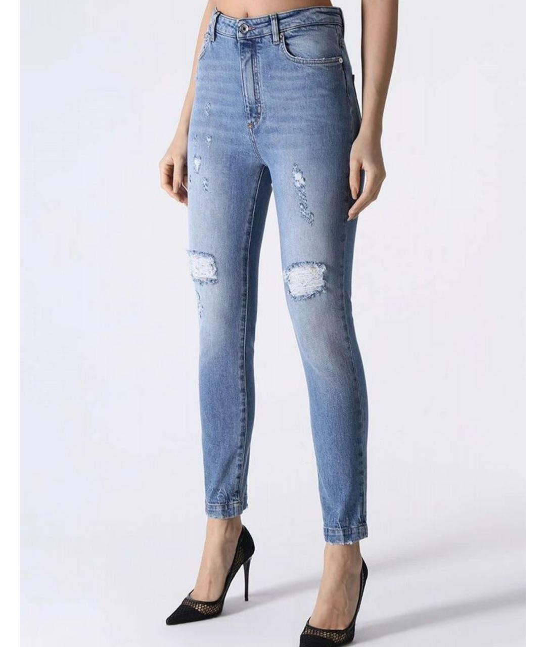 DOLCE&GABBANA Голубые хлопко-эластановые джинсы слим, фото 2