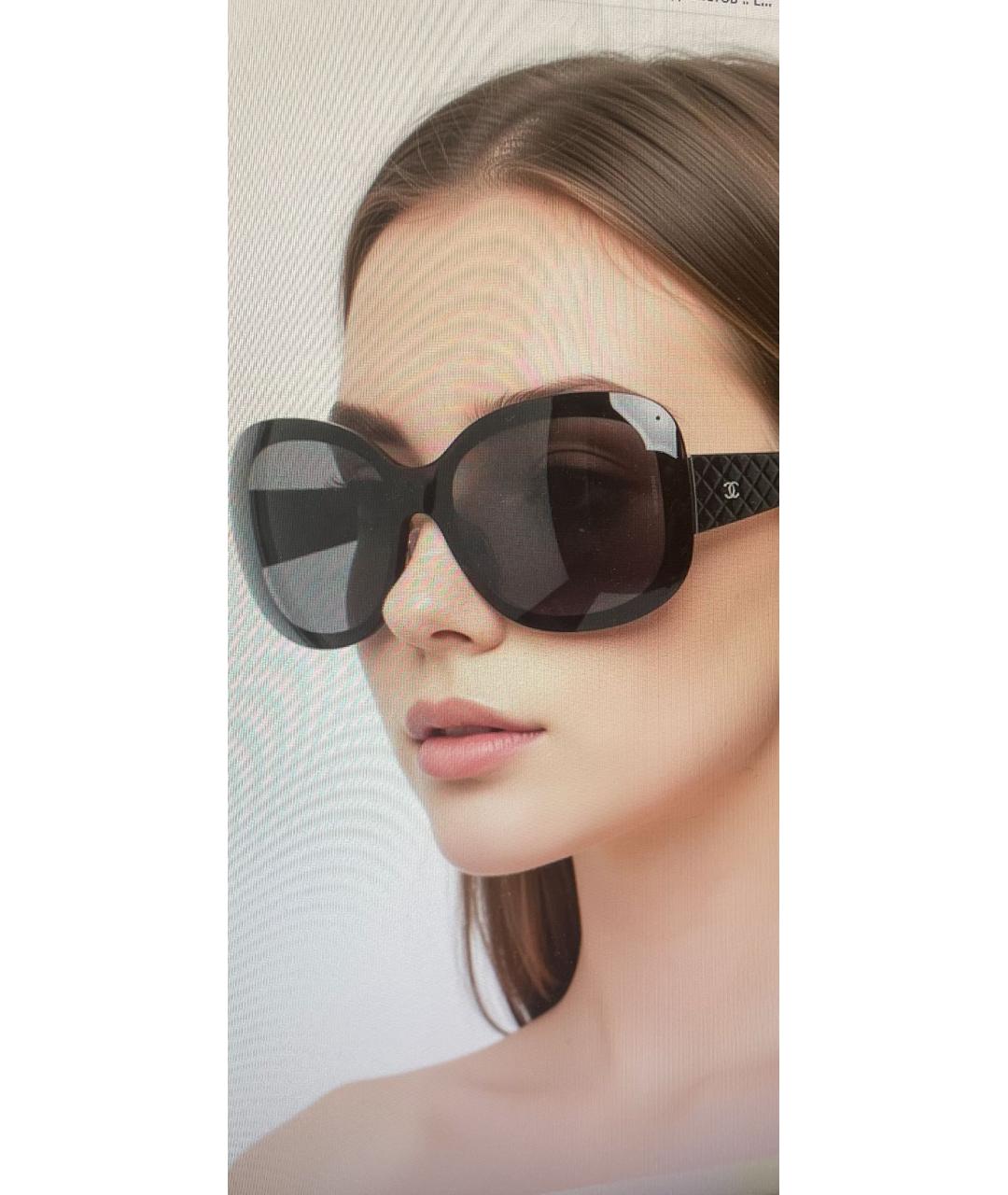 CHANEL Антрацитовые пластиковые солнцезащитные очки, фото 7