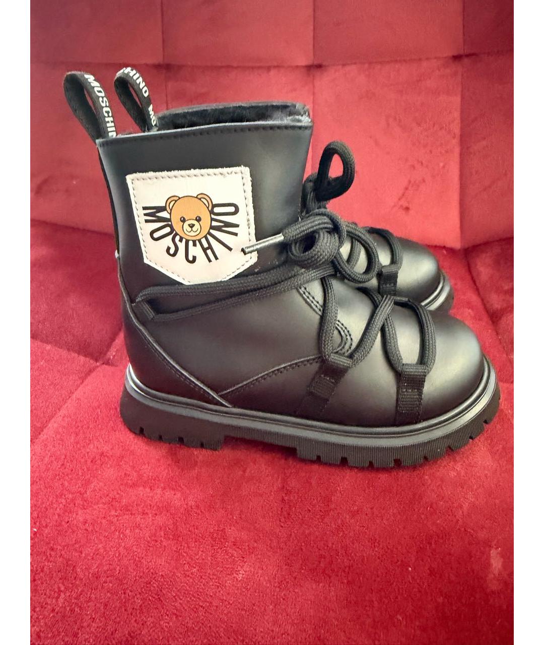 MOSCHINO Черные кожаные ботинки, фото 5