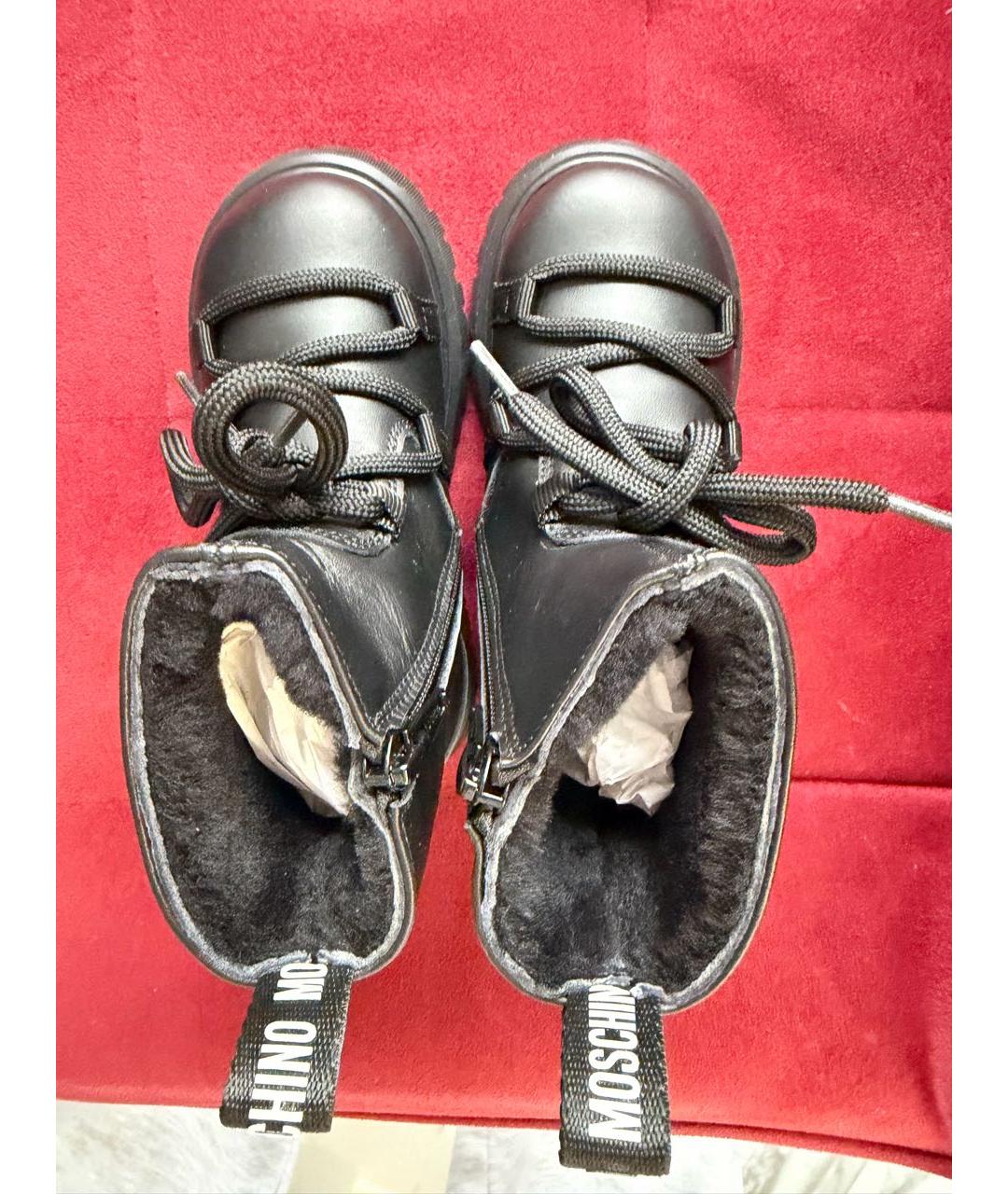 MOSCHINO Черные кожаные ботинки, фото 3