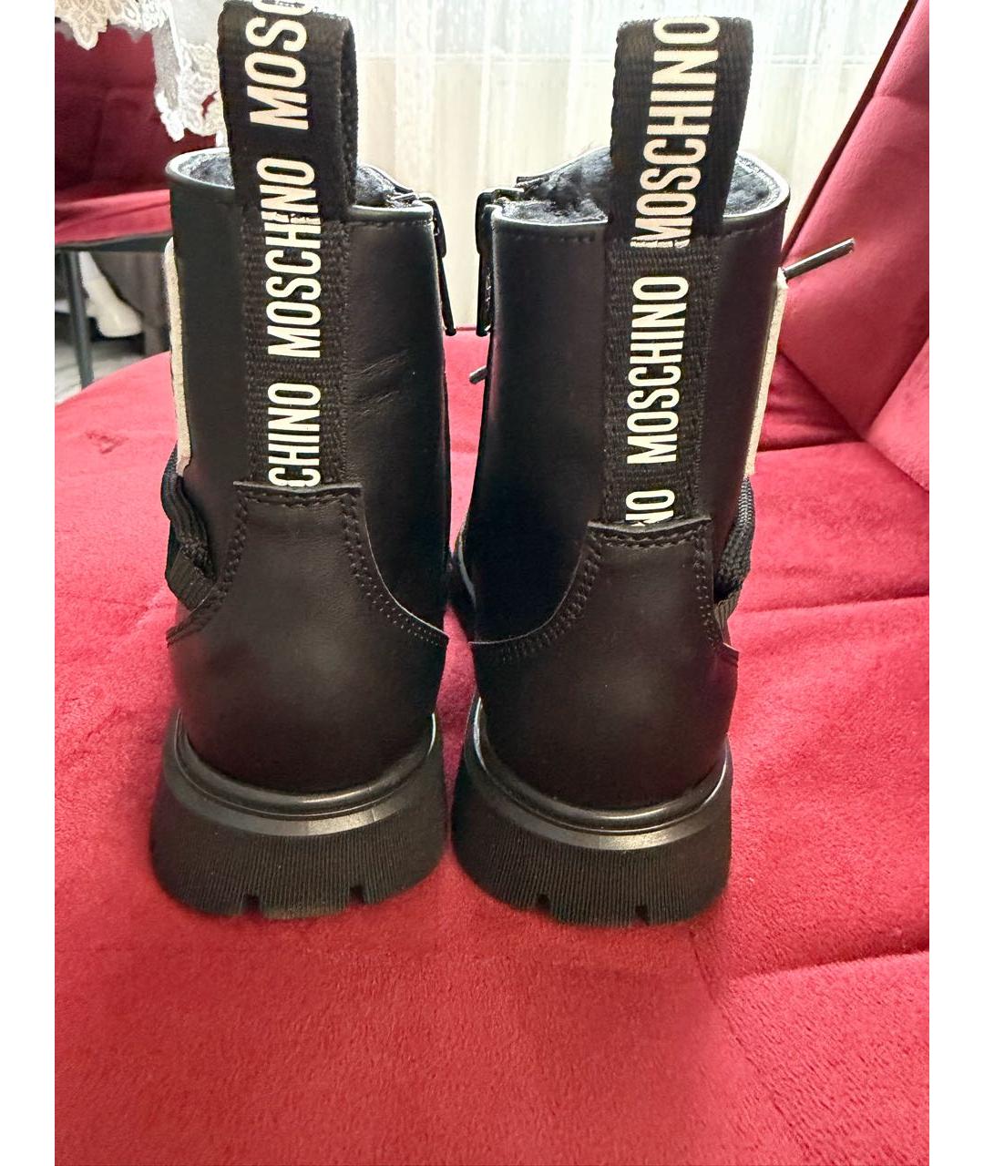 MOSCHINO Черные кожаные ботинки, фото 4