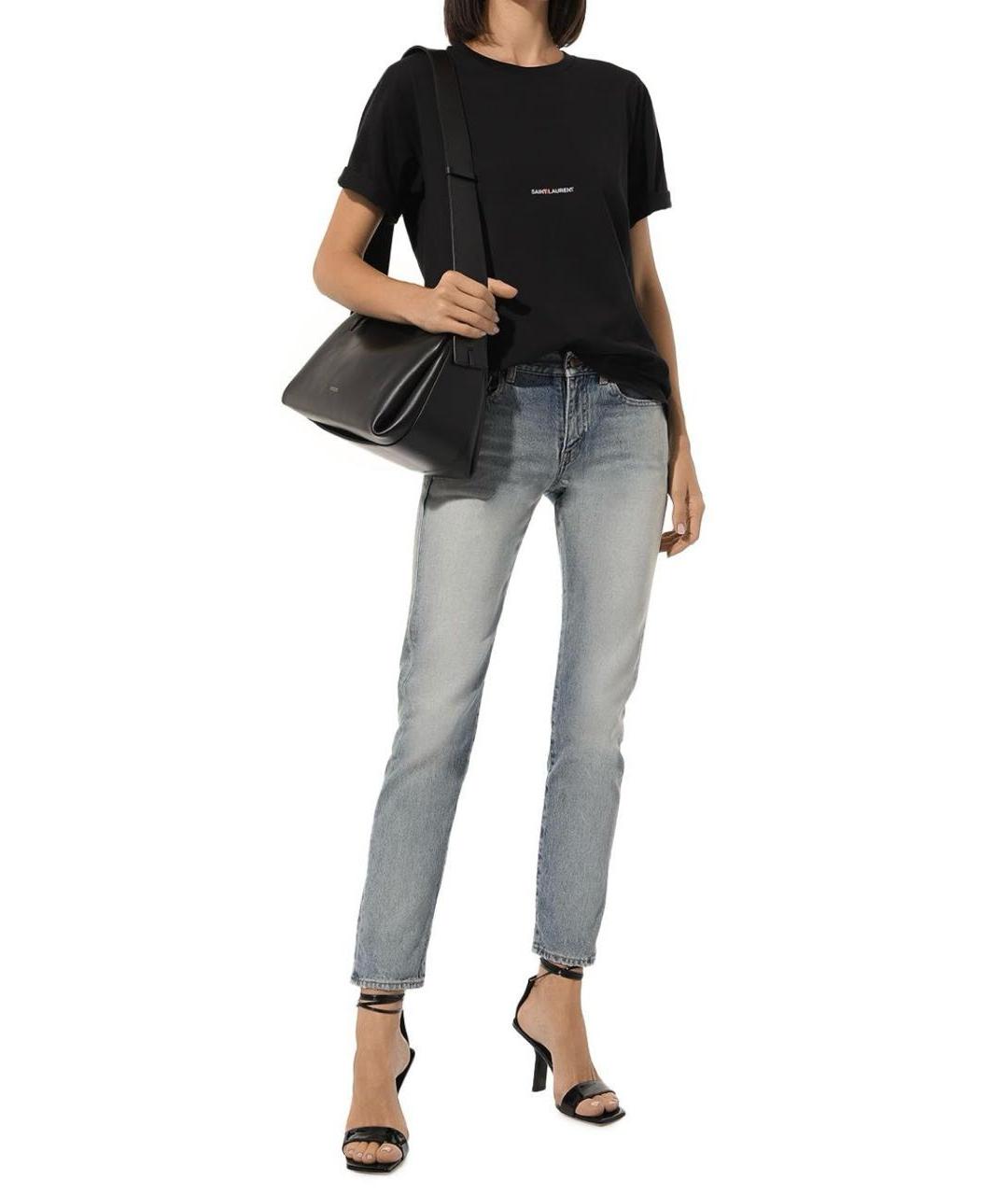 SAINT LAURENT Голубые хлопковые джинсы слим, фото 5