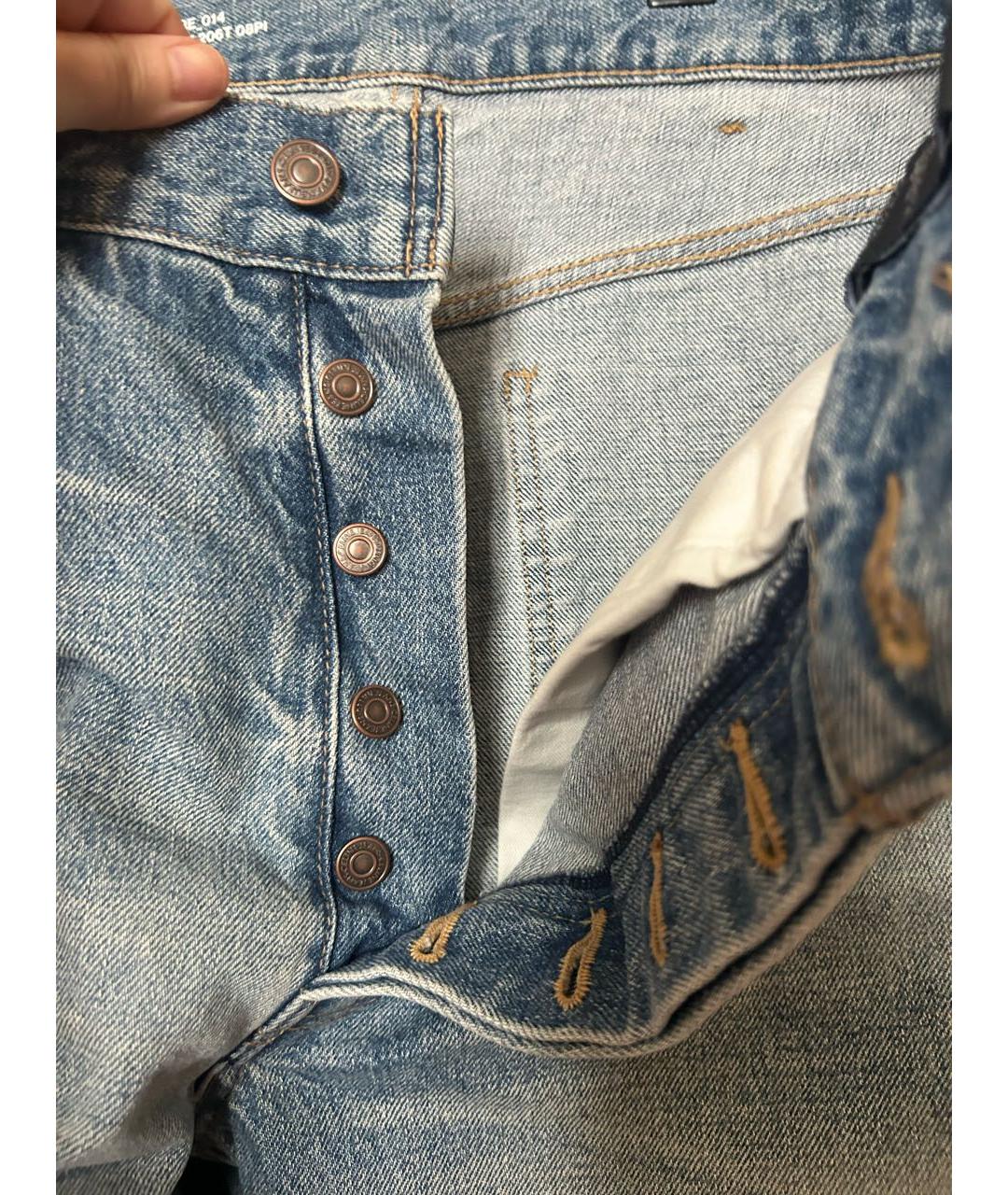 CELINE Голубые хлопковые прямые джинсы, фото 6