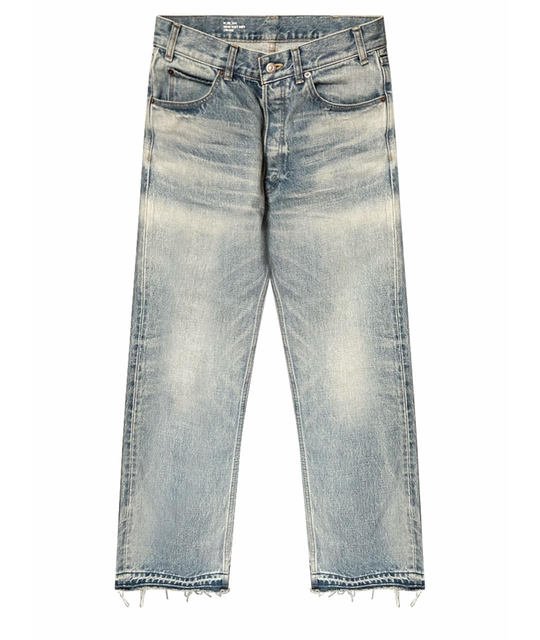 CELINE Голубые хлопковые прямые джинсы, фото 1