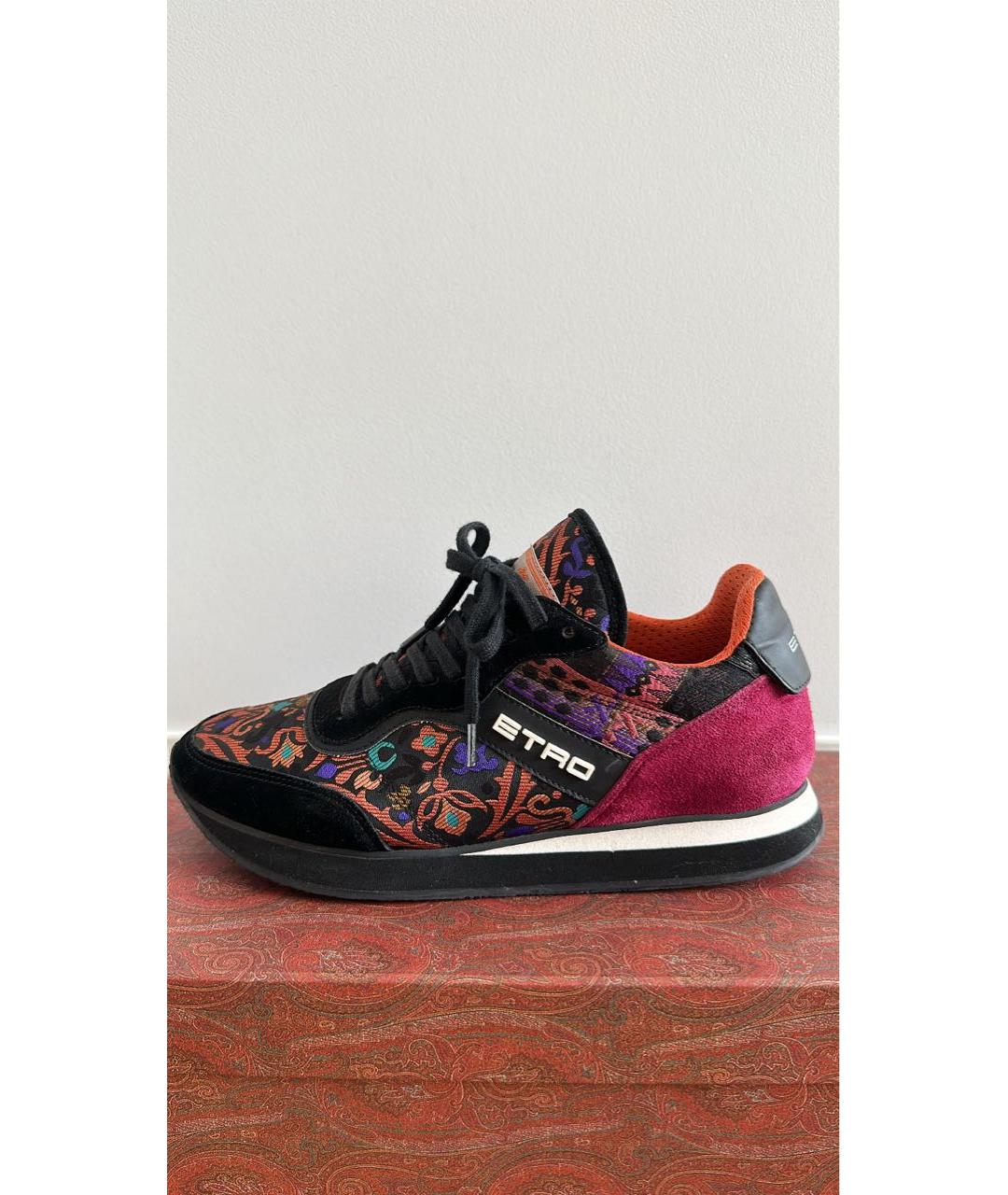 ETRO Черные кожаные кроссовки, фото 9