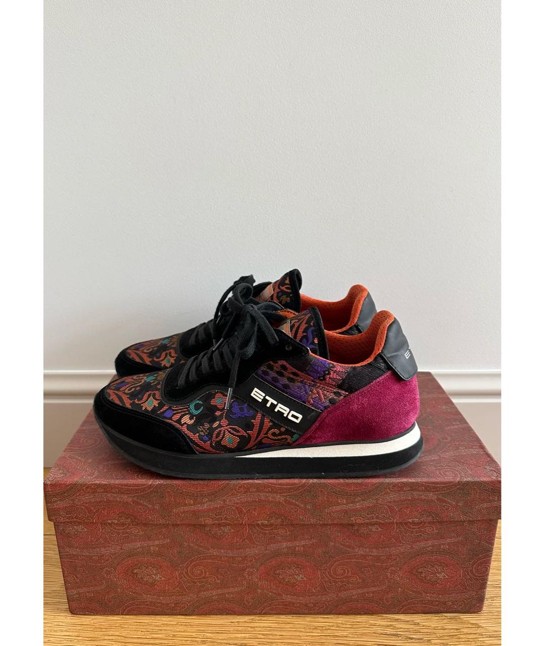 ETRO Черные кожаные кроссовки, фото 4