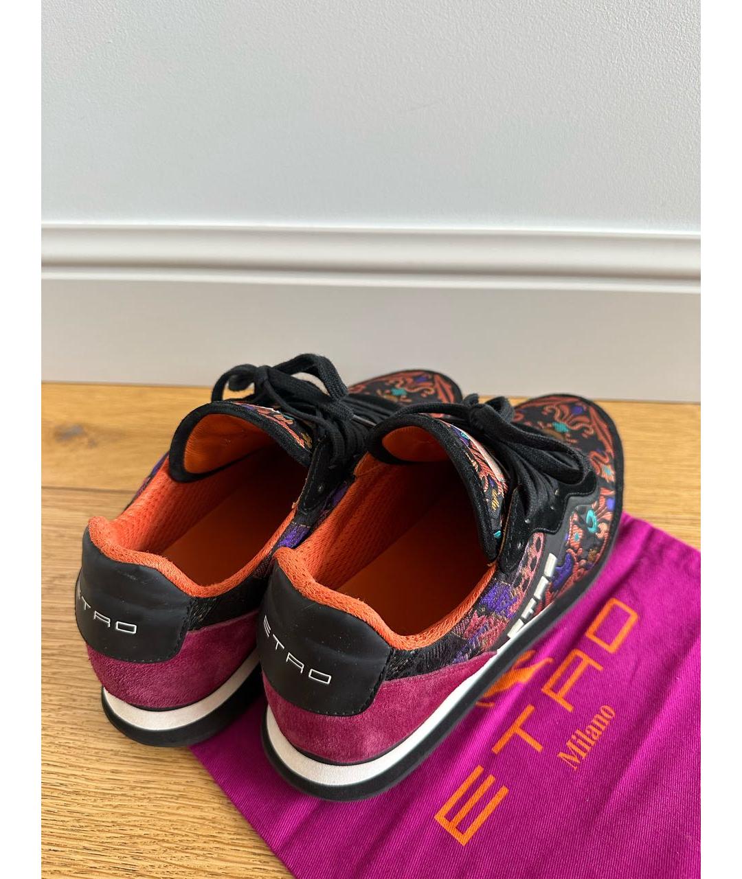 ETRO Черные кожаные кроссовки, фото 6