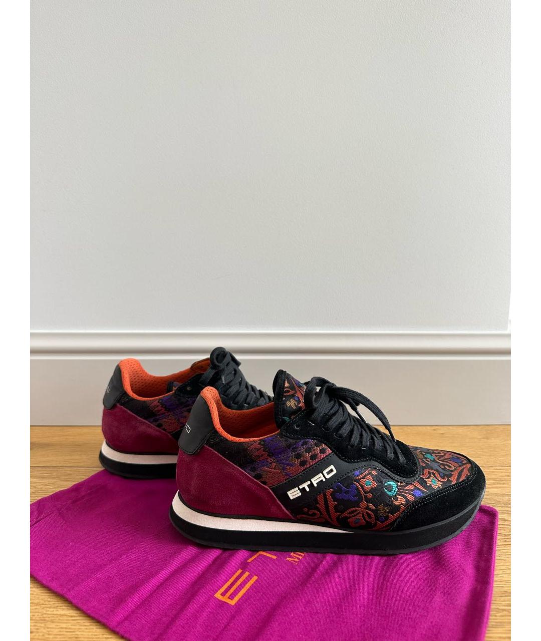 ETRO Черные кожаные кроссовки, фото 7