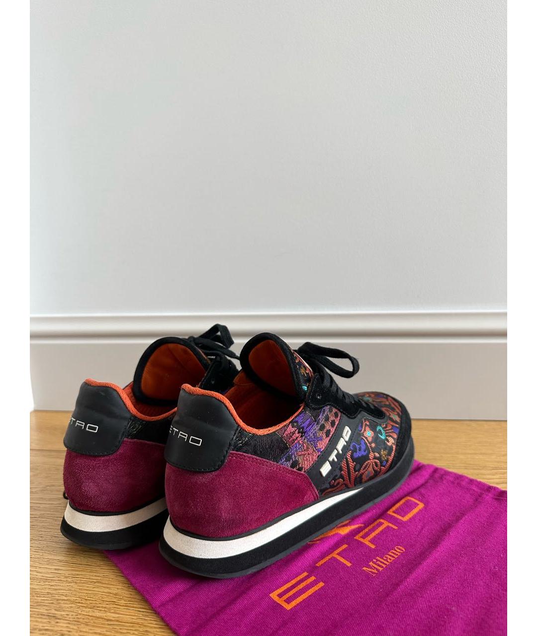 ETRO Черные кожаные кроссовки, фото 5