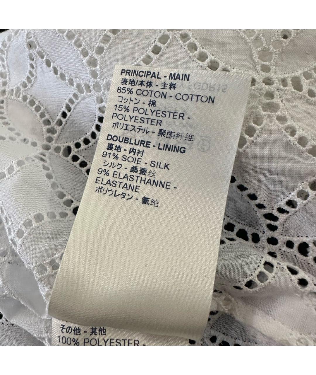 LOUIS VUITTON Белое хлопковое коктейльное платье, фото 8