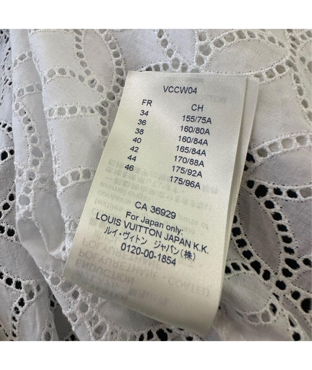 LOUIS VUITTON Белое хлопковое коктейльное платье, фото 7