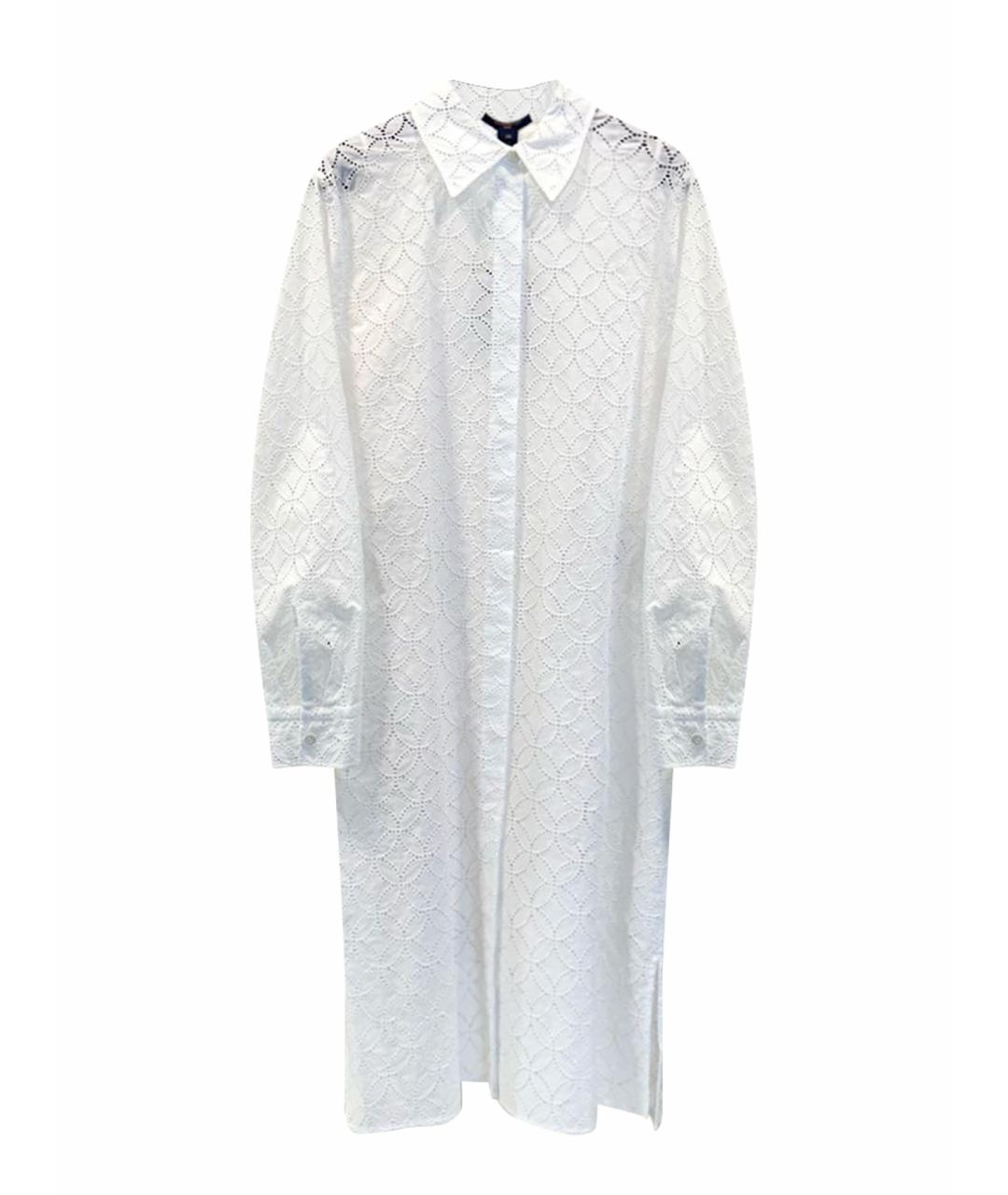 LOUIS VUITTON Белое хлопковое коктейльное платье, фото 9