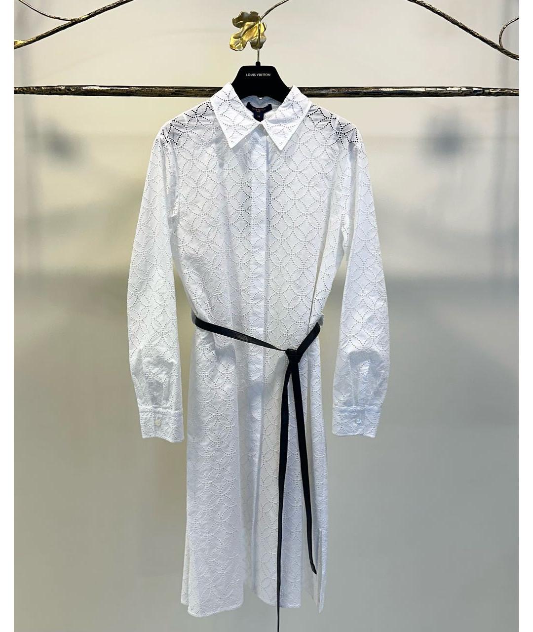 LOUIS VUITTON Белое хлопковое коктейльное платье, фото 2