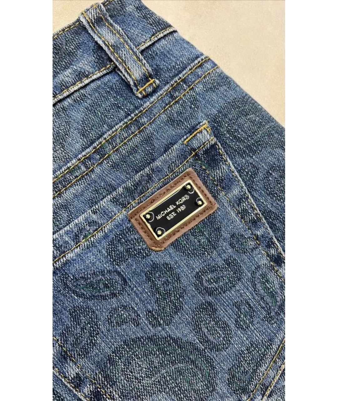 MICHAEL MICHAEL KORS Синие хлопко-эластановые джинсы слим, фото 4