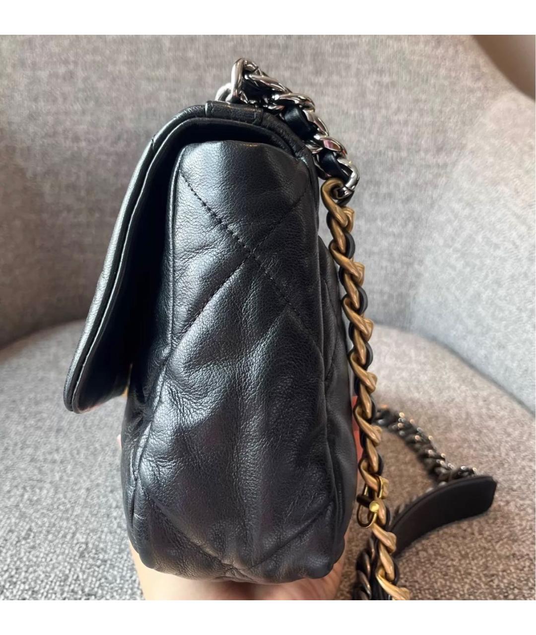 CHANEL Черная кожаная сумка тоут, фото 7