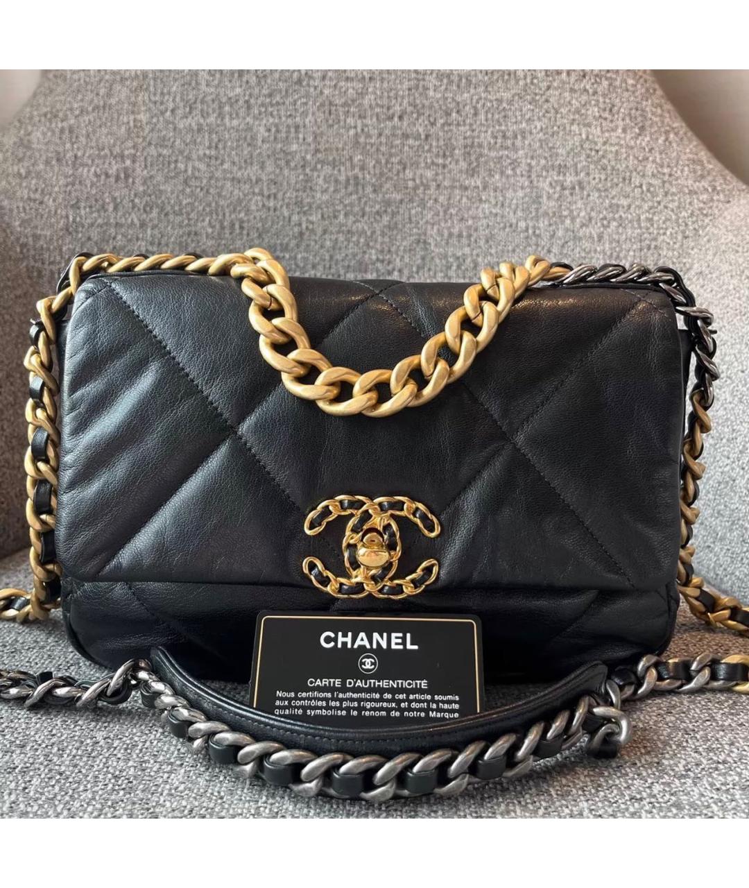 CHANEL Черная кожаная сумка тоут, фото 9