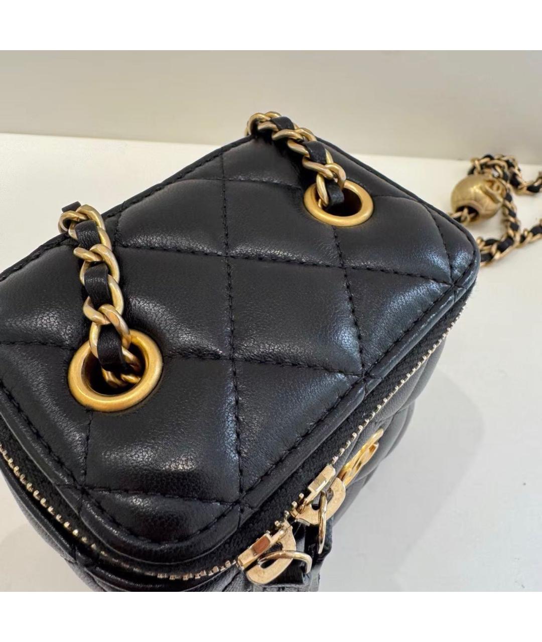 CHANEL Черная кожаная сумка через плечо, фото 6