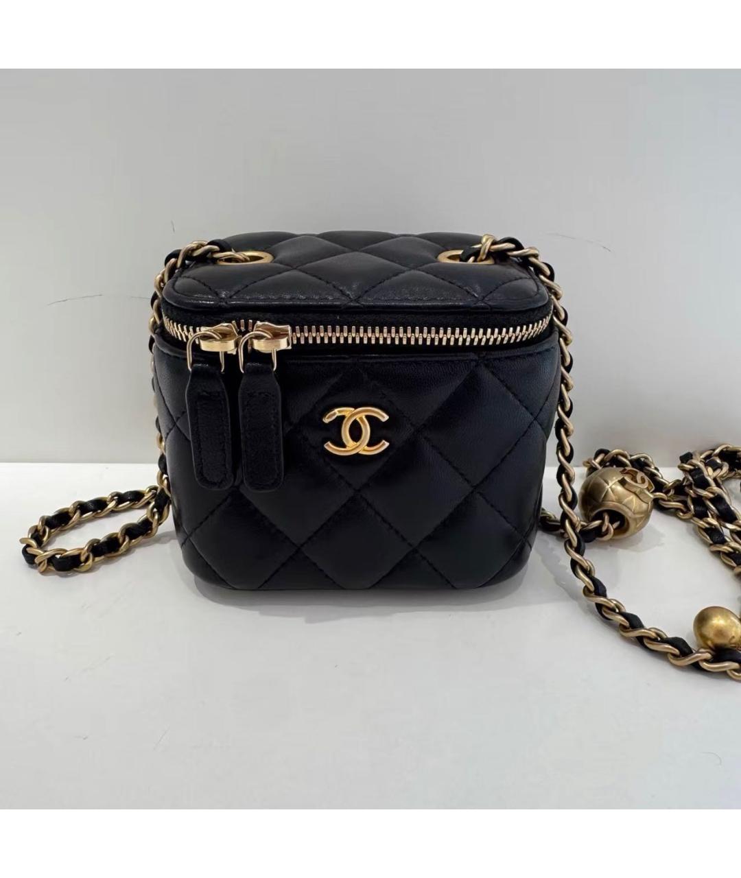 CHANEL Черная кожаная сумка через плечо, фото 8