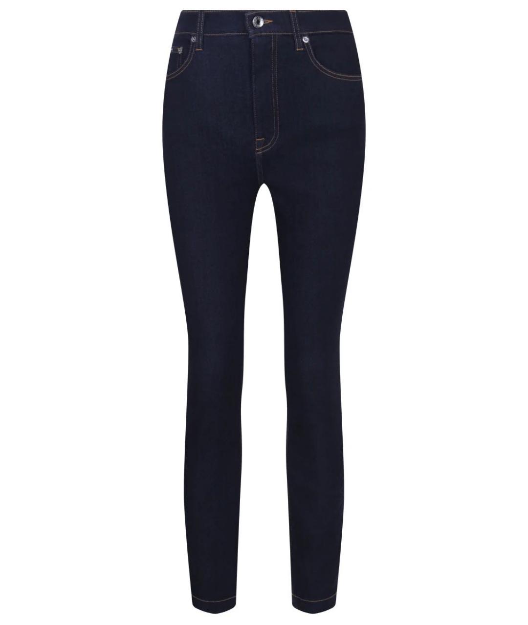 DOLCE&GABBANA Темно-синие хлопко-полиэстеровые джинсы слим, фото 1