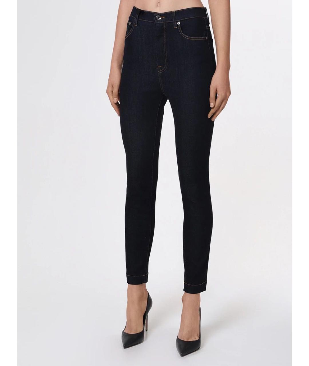 DOLCE&GABBANA Темно-синие хлопко-полиэстеровые джинсы слим, фото 2