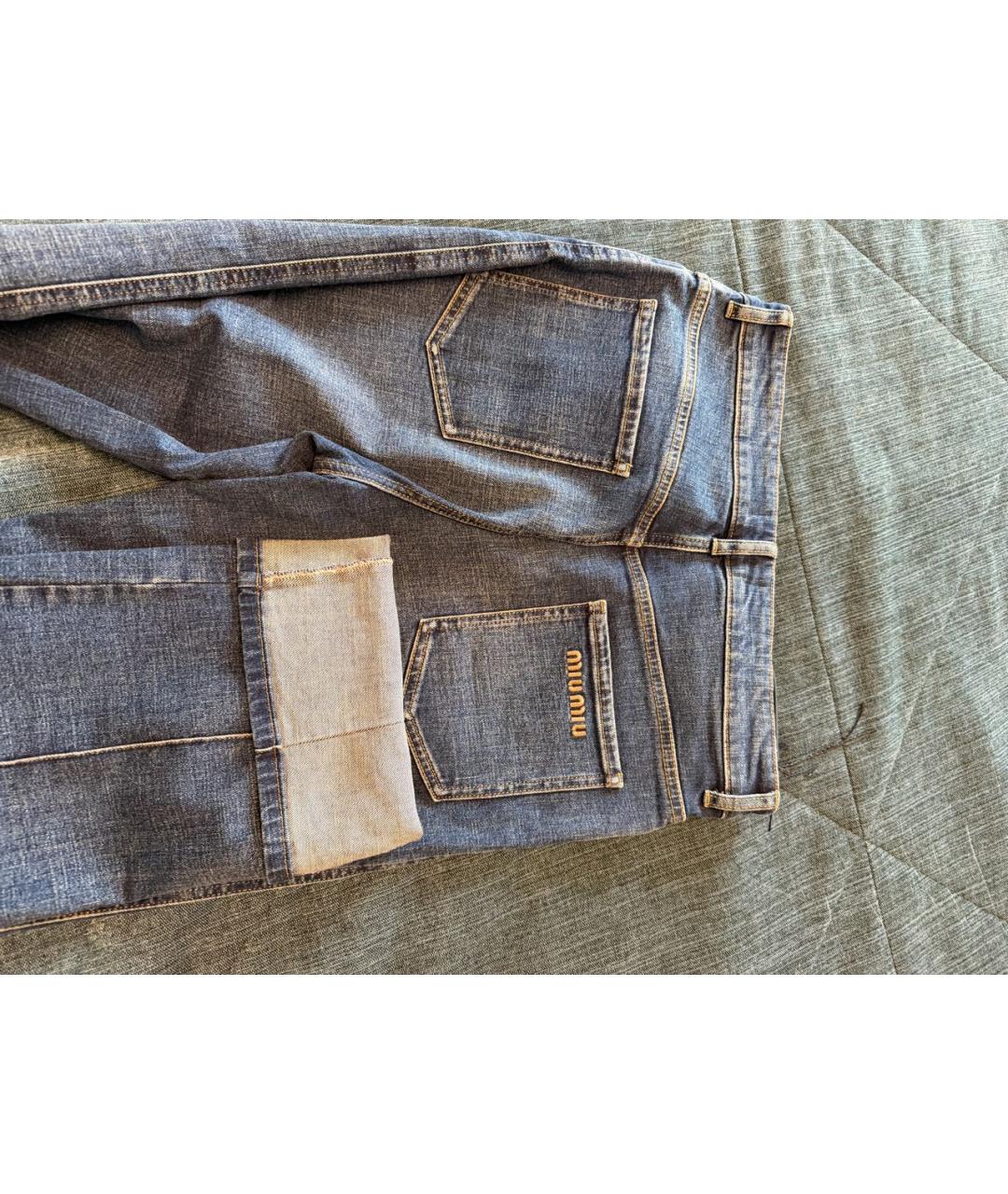 MIU MIU Синие прямые джинсы, фото 4