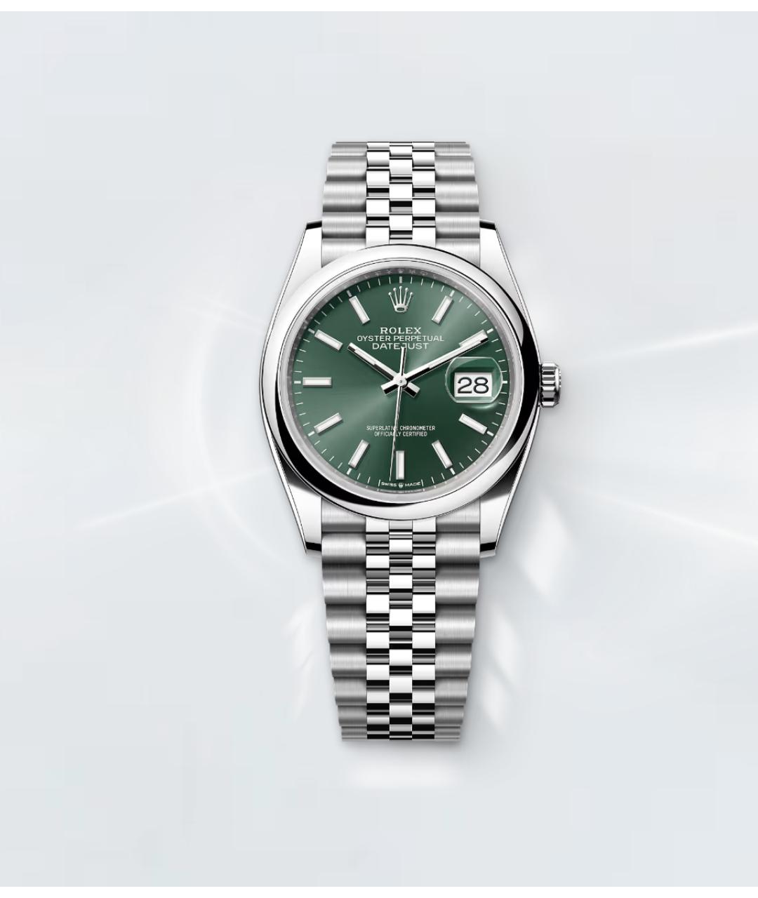 ROLEX Зеленые металлические часы, фото 2