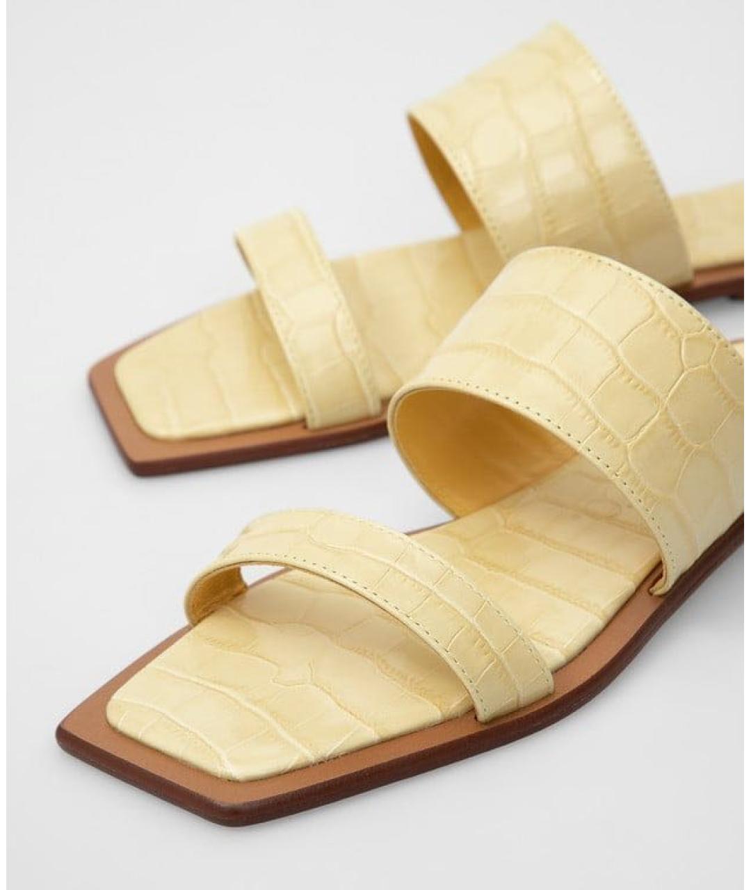 MAX&CO Желтые кожаные мюли, фото 4