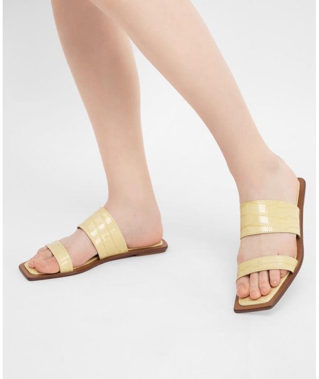 MAX&CO Желтые кожаные мюли, фото 5