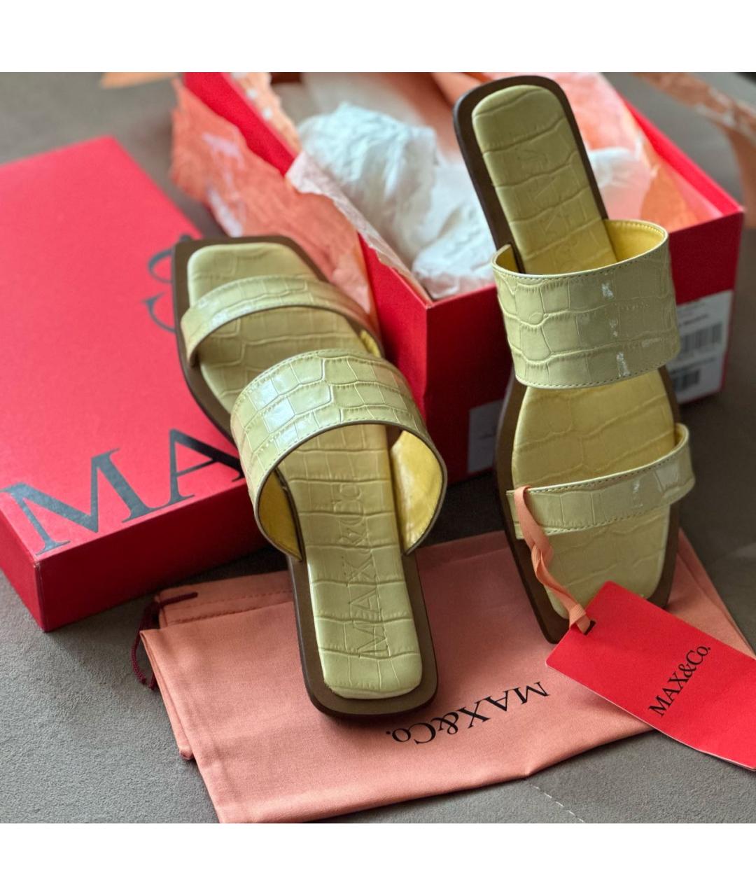 MAX&CO Желтые кожаные мюли, фото 6