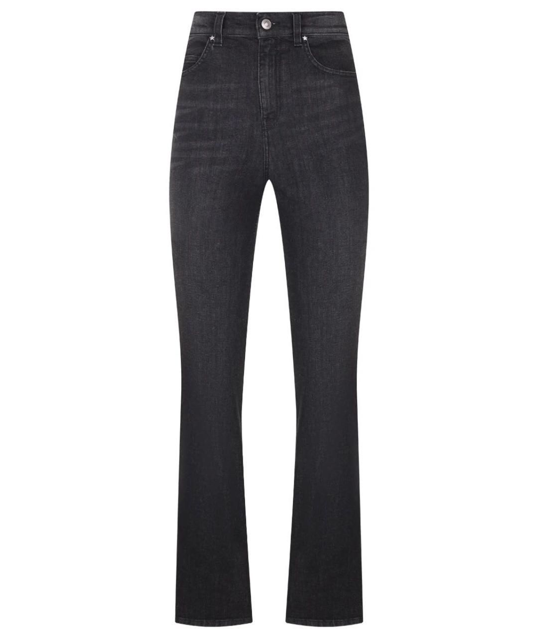 LORENA ANTONIAZZI Антрацитовые хлопко-эластановые прямые джинсы, фото 1