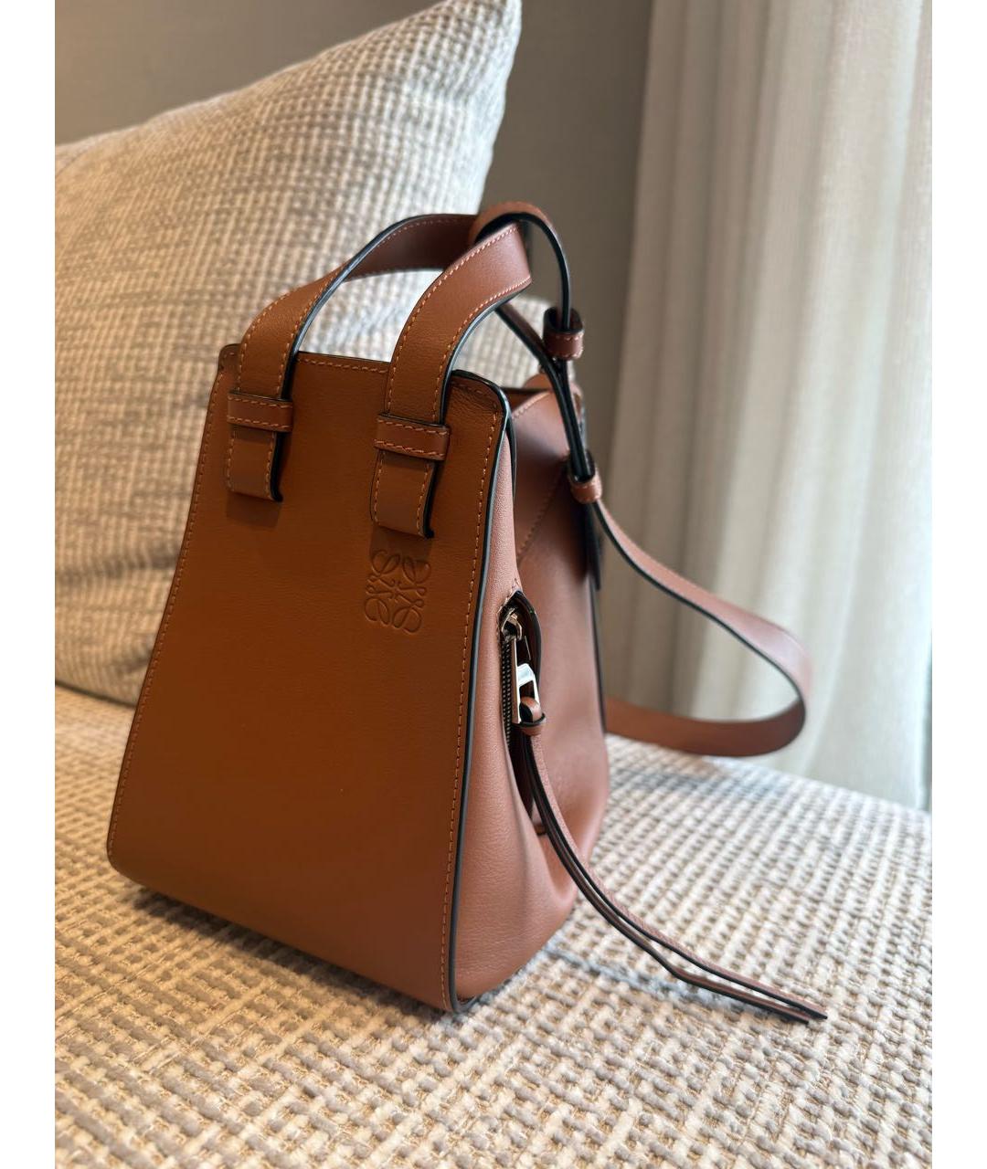 LOEWE Коричневая кожаная сумка с короткими ручками, фото 2
