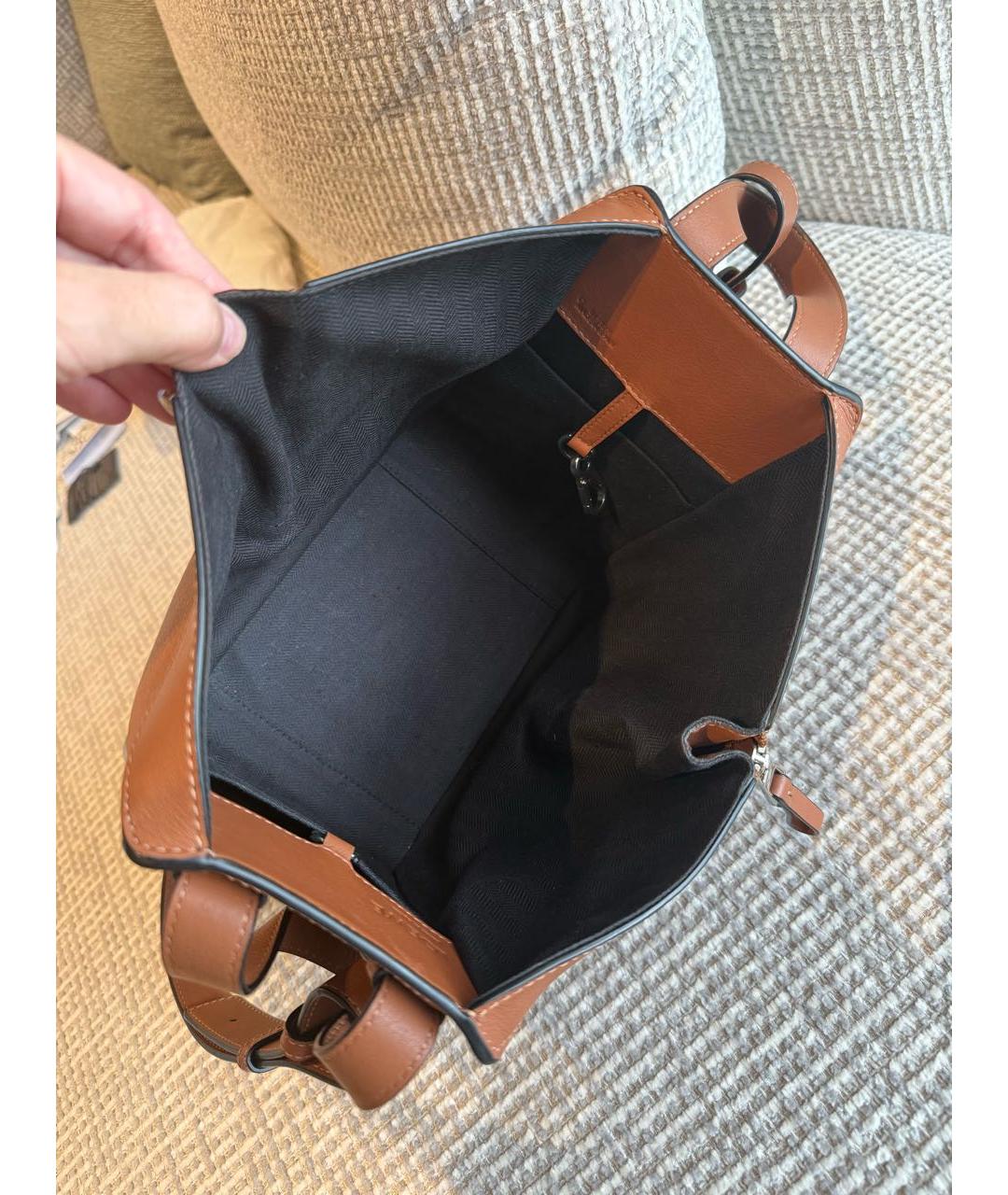 LOEWE Коричневая кожаная сумка с короткими ручками, фото 4