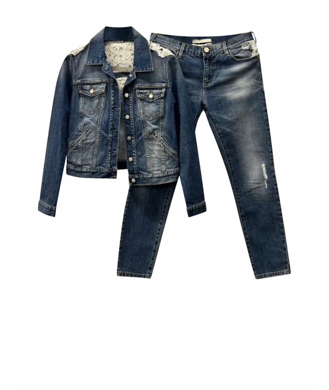 PINKO Синий деним костюм с брюками, фото 1
