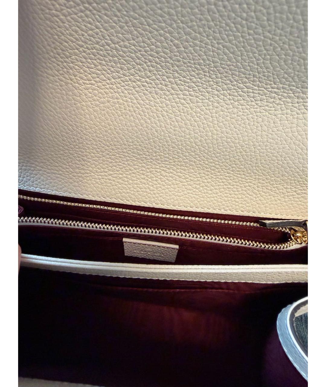 GUCCI Белая кожаная сумка через плечо, фото 6