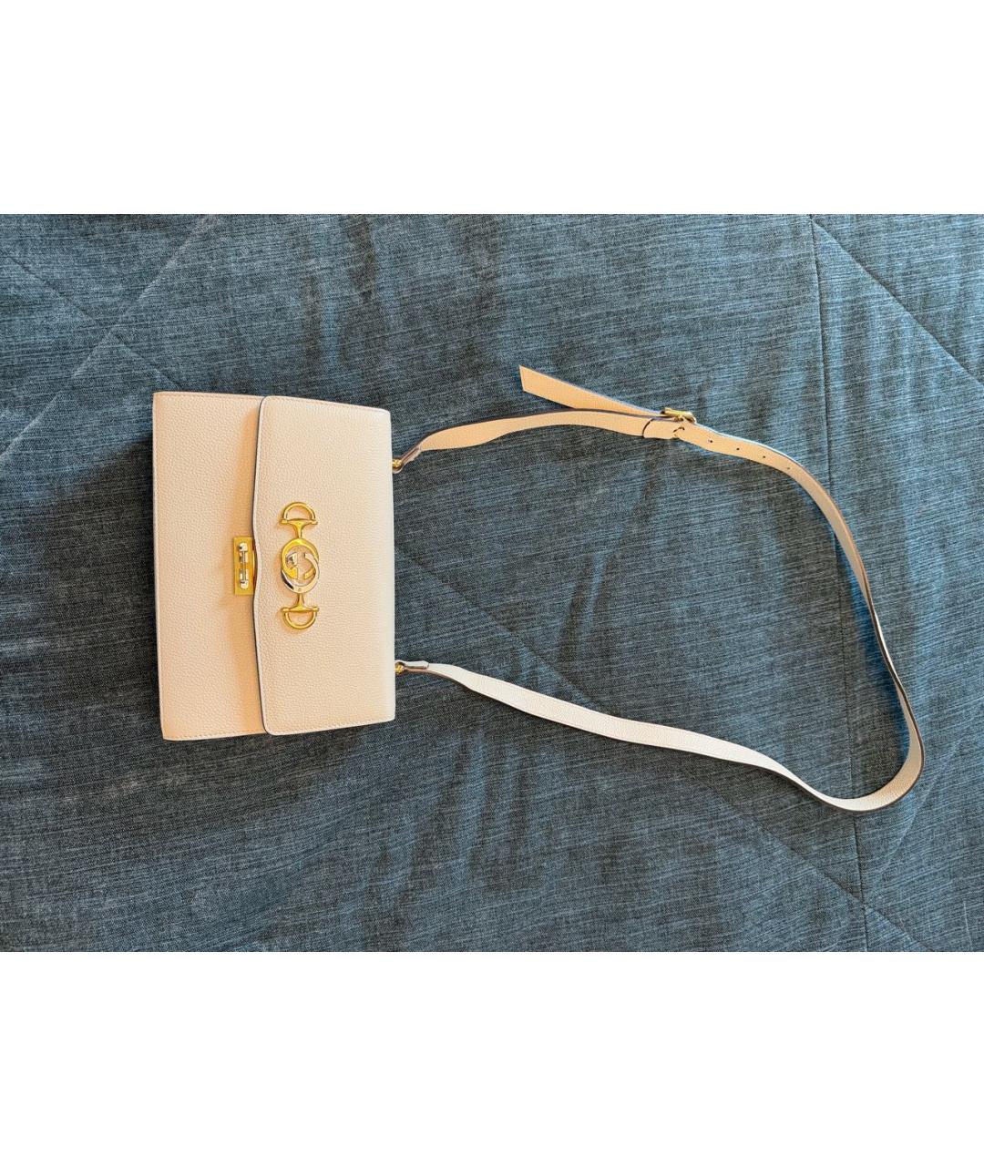 GUCCI Белая кожаная сумка через плечо, фото 8