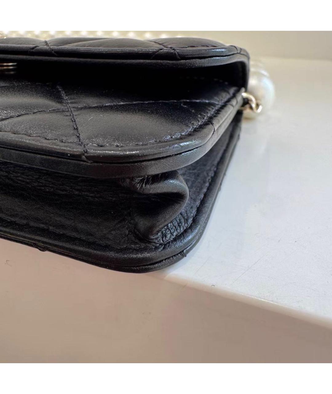 CHANEL Черная кожаная сумка через плечо, фото 7