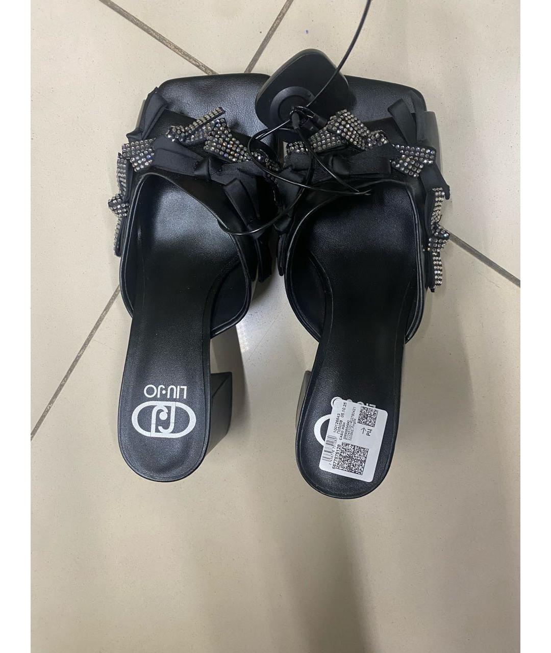 LIU JO Черные кожаные мюли, фото 3